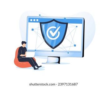 Data access isolated cartoon vector illustrations. Data access and cybersecurity, data loss prevention industry, network encryption, IT technology, computing service, DLP idea vector cartoon