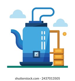Data access kettle isolated vector illustration.