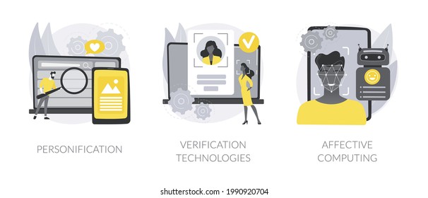 Data access and user experience abstract concept vector illustrations.