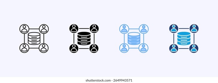 Data Account Icon Set Multiple Style Collection