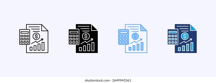Data Accounting Icon Set Multiple Style Collection