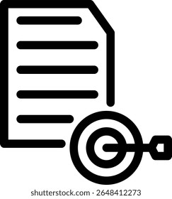 Ícone de precisão de dados com linha e estilo simples

