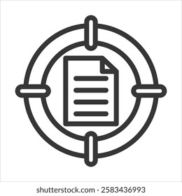 Data Accuracy Outline Icon Vector Illustration