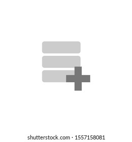 Data add, new and database. Black solid icon for Data add, server, logo, data, new and database