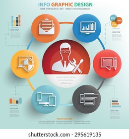 Data admin and technology info graphic design, Business concept design.