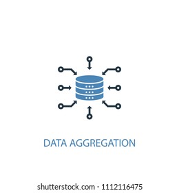 Data Aggregation concept 2 colored icon. Simple blue element illustration. Data Aggregation concept symbol design from big data set. Can be used for web and mobile UI/UX