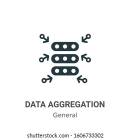 Data aggregation glyph icon vector on white background. Flat vector data aggregation icon symbol sign from modern general collection for mobile concept and web apps design.