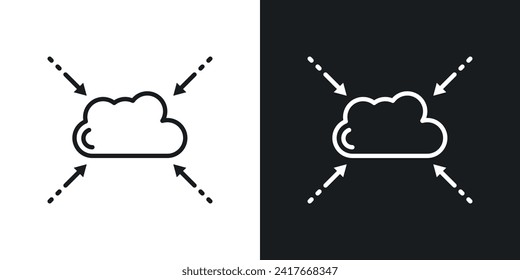 Data aggregation icon designed in a line style on white background.