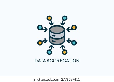Data Aggregation Icon Or Logo Isolated Vector Illustration