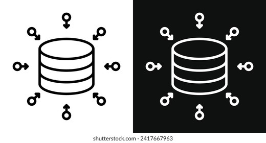 Data aggregation icon set. vector illustration