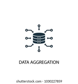 Data Aggregation icon. Simple element illustration. Data Aggregation symbol design from Big data, database collection. Can be used for web and mobile.