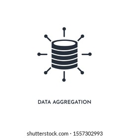 data aggregation icon. simple element illustration. isolated trendy filled data aggregation icon on white background. can be used for web, mobile, ui.