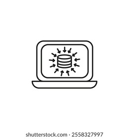 Data aggregation icon Symbol mark in Outline style