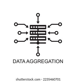 data aggregation icon , technology icon