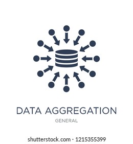 data aggregation icon. Trendy flat vector data aggregation icon on white background from general collection, vector illustration can be use for web and mobile, eps10