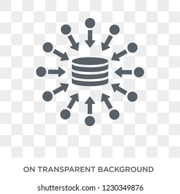 data aggregation icon. Trendy flat vector data aggregation icon on transparent background from general  collection. 