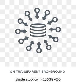 data aggregation icon. Trendy flat vector data aggregation icon on transparent background from general  collection. High quality filled data aggregation symbol use for web and mobile