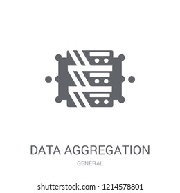 data aggregation icon. Trendy data aggregation logo concept on white background from General collection. Suitable for use on web apps, mobile apps and print media.