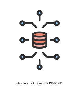 Imagen vectorial de icono de agregación de datos. También se puede usar para Big Data. Adecuado para aplicaciones móviles, aplicaciones web y medios impresos.