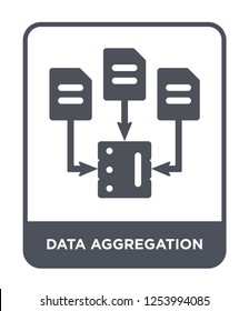 data aggregation icon vector on white background, data aggregation trendy filled icons from General collection, data aggregation simple element illustration