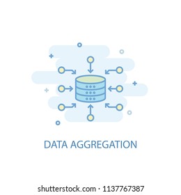 Data Aggregation line trendy icon. Simple line, colored illustration. Data Aggregation symbol flat design from Big data set. Can be used for UI/UX