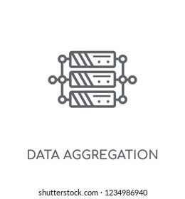 data aggregation linear icon. Modern outline data aggregation logo concept on white background from General collection. Suitable for use on web apps, mobile apps and print media.