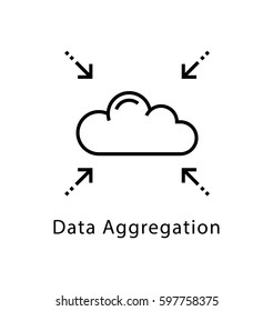 Data Aggregation Vector Line Icon 