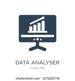 data analyser icon vector on white background, data analyser trendy filled icons from Computer collection, data analyser vector illustration