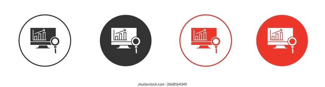 Ícone Análise de Dados. Ícones de vetor de estilo preto. Símbolo de sinal isolado