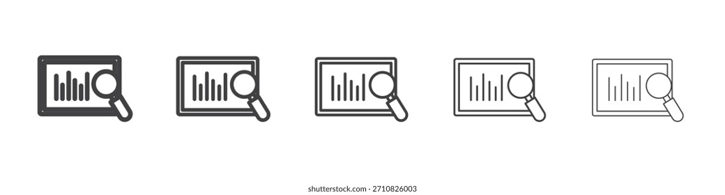 Diseño de íconos de análisis de datos, logotipo, App, interfaz de usuario. Ilustración vectorial, EPS