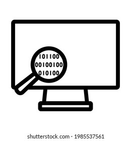 Data Analysing Icon. Editable Bold Outline Design. Vector Illustration.