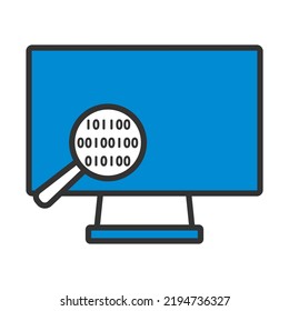 Data Analysing Icon. Editable Bold Outline With Color Fill Design. Vector Illustration.