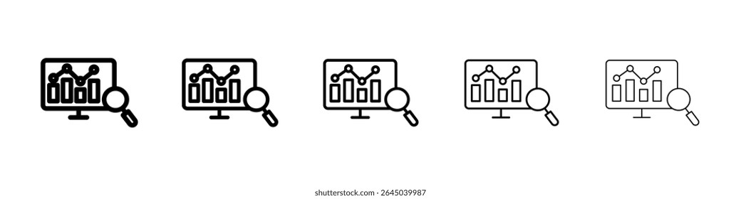 Data Analysing icon filled flat sign concept for web design.