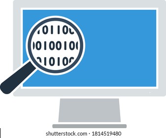 Icono de análisis de datos. Diseño de color plano. Ilustración vectorial.