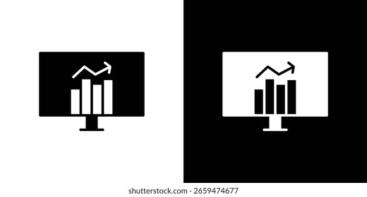 Data Analysing icon of glyph style design vector pack