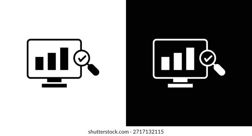 Icono del análisis de datos, icono del estilo del glifo para el Sitio web o el App móvil