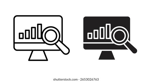 Data Analysing icon Logo Design Vector Template Illustration