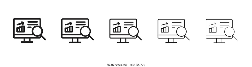 Icono de análisis de datos. serie de iconos vectoriales de estilo de contorno moderno
