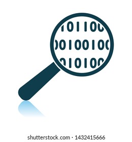 Data Analysing Icon. Shadow Reflection Design. Vector Illustration.