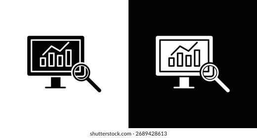 Icono de análisis de datos ilustración simple en diseño plano