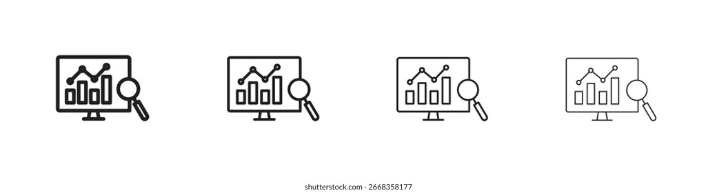 Data Analysing icon symbols collection. Vector EPS 10