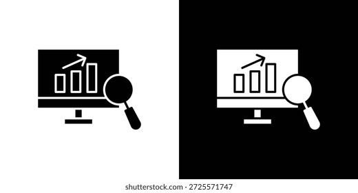 Icono de análisis de datos en estilo lineal delgado de trazo de moda.