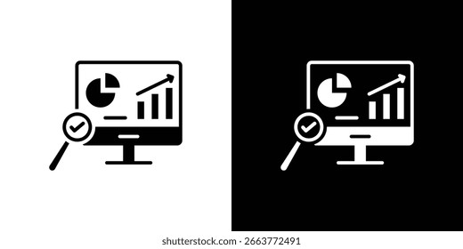 Ilustración vectorial de iconos de análisis de datos - Colección de iconos vectoriales de estilo negro de alta calidad
