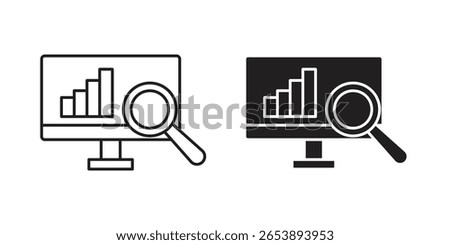 Data Analysing icon vector illustration on a transparent background.