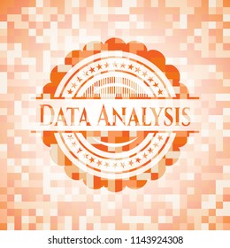 Data Analysis abstract orange mosaic emblem with background
