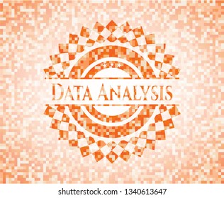 Data Analysis abstract orange mosaic emblem
