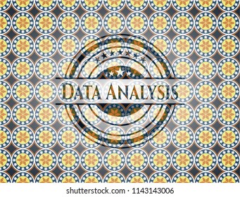 Data Analysis arabic style emblem. Arabesque decoration.
