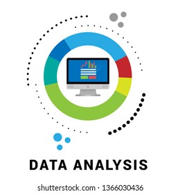 data analysis banner- financial data concept. flat design