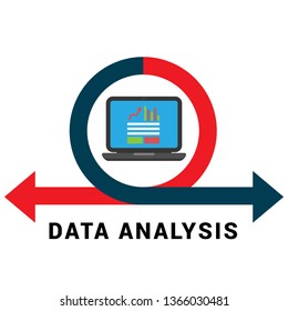 data analysis banner- financial data concept. flat design