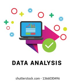 data analysis banner- financial data concept. flat design